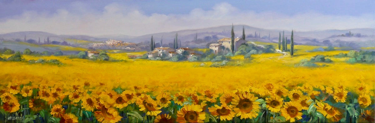 Ute Herrmann - Sunflower fields in the morning