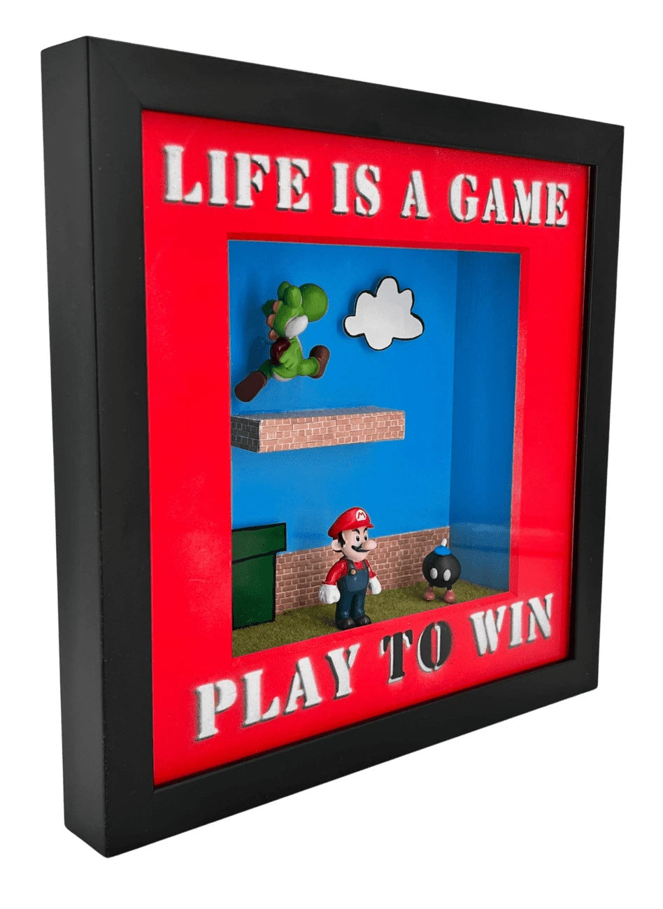 Andreas Lichter - Life is a game, play to win Super Mario gerahmt - Galerie Vogel