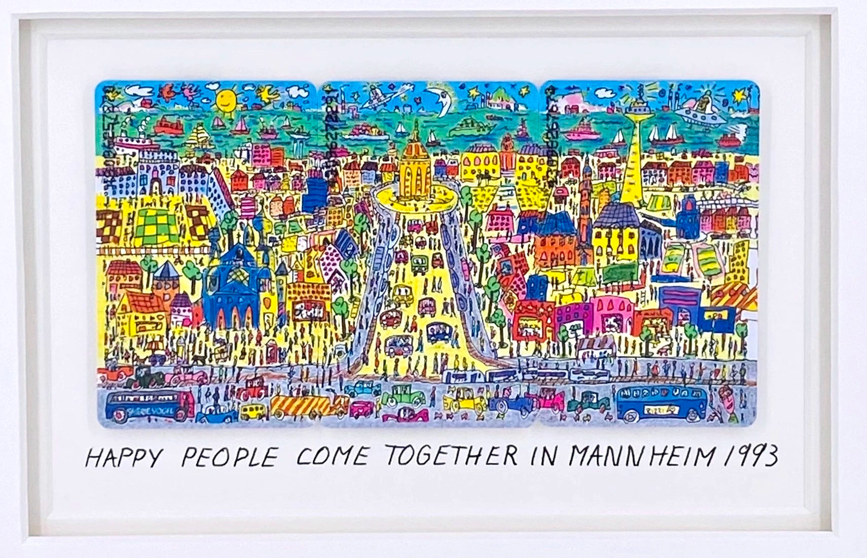 James Rizzi Happy people come together in Mannheim mit Museumsglas