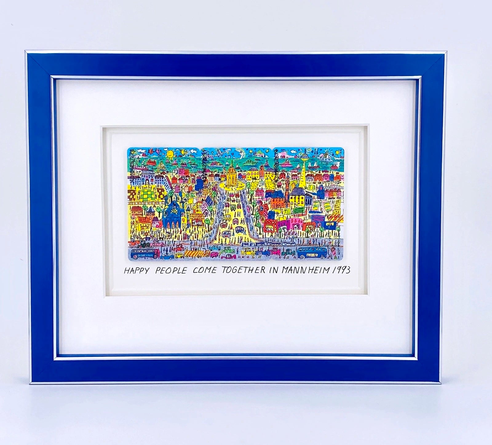 Original James Rizzi Happy people come together in Mannheim with museum glass